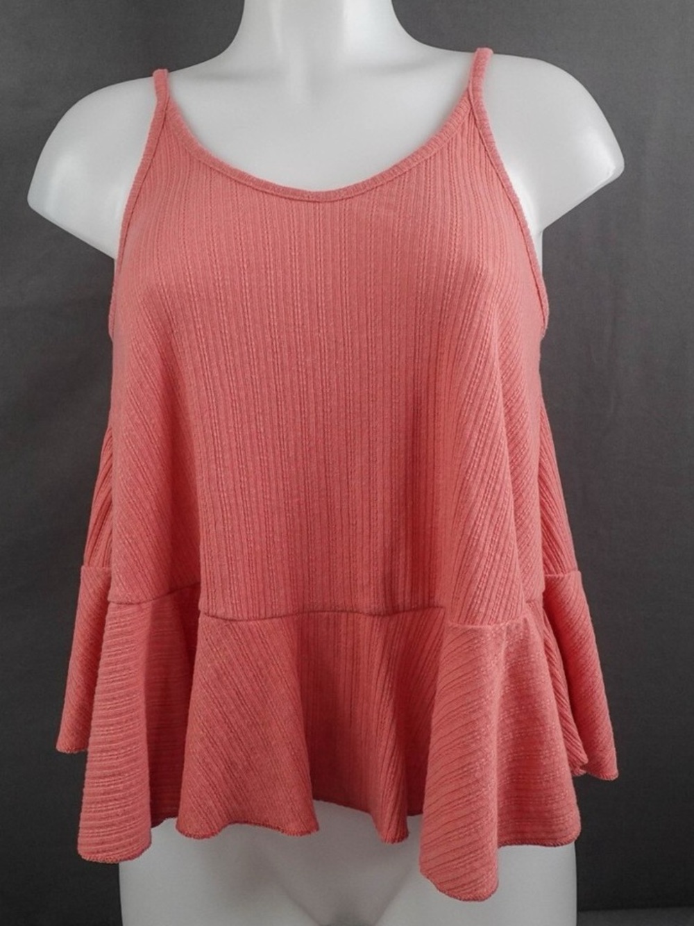 Old Navy Coral Pink Ruffled Ribbed Camisole
